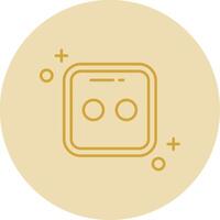 Dice two Line Yellow Circle Icon vector