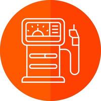 Gas station Line Red Circle Icon vector