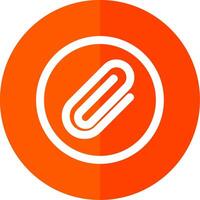 Paperclip 1 Line Red Circle Icon vector
