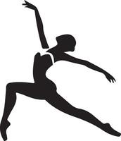 bailarina danza vector icono en plano estilo negro color silueta blanco antecedentes 7 7