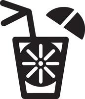 lemon drink glass icon, symbol, clipart, black color silhouette, white background 3 vector