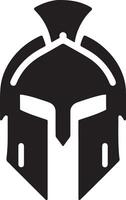 minimal Spartan helmet vector black color silhouette, white background 18