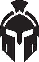 minimal Spartan helmet vector black color silhouette, white background 18