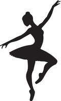 minimal Ballerina vector icon in flat style black color silhouette, white background 5