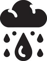 minimal Rain drop icon symbol, flat illustration, black color silhouette, white background 26 vector