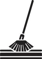 minimal Floor mop icon symbol, flat illustration, black color silhouette, white background 15 vector