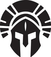 minimal Spartan helmet vector black color silhouette, white background 10