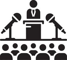 Podium Icon Vector Person Public Speech for Presentation white background 14