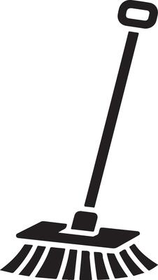 minimal Floor mop icon symbol, flat illustration, black color silhouette, white background 7