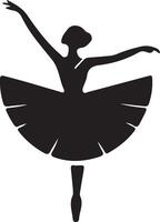 minimal Ballerina vector icon in flat style black color silhouette, white background 10