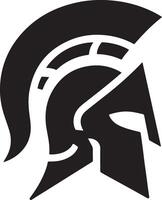 minimal Spartan helmet vector black color silhouette, white background 4