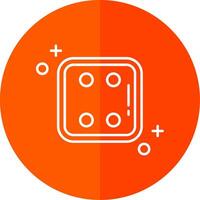 Dice four Line Red Circle Icon vector