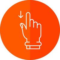 Swipe Down Line Red Circle Icon vector