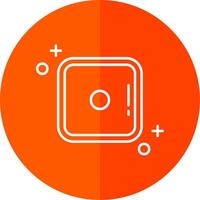 Dice one Line Red Circle Icon vector