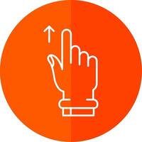 Swipe Up Line Red Circle Icon vector