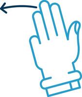 Three Fingers Left Line Blue Two Color Icon vector