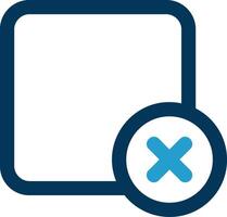 Delete square Line Blue Two Color Icon vector