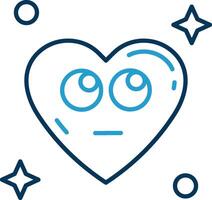 Rolling eyes Line Blue Two Color Icon vector