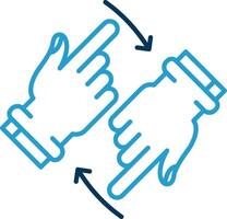 Rotate Two Hands Line Blue Two Color Icon vector