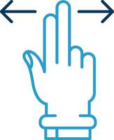 Two Fingers Horizontal Scroll Line Blue Two Color Icon vector