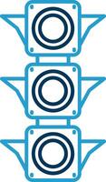 Traffic light Line Blue Two Color Icon vector