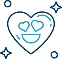 In love Line Blue Two Color Icon vector