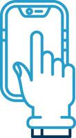 Touch Device Line Blue Two Color Icon vector