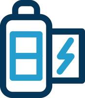 Battery half Line Blue Two Color Icon vector