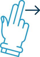 Two Fingers Right Line Blue Two Color Icon vector