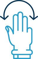 Three Fingers Rotate Line Blue Two Color Icon vector