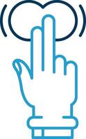 Two Fingers Tap and Hold Line Blue Two Color Icon vector