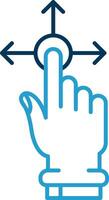 Hold and Move Line Blue Two Color Icon vector