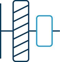 Vertical alignment Line Blue Two Color Icon vector