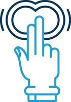 Two Fingers Double Tap Line Blue Two Color Icon vector