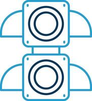 Traffic light Line Blue Two Color Icon vector