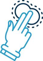 Two Fingers Tap Line Blue Two Color Icon vector