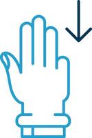 Three Fingers Down Line Blue Two Color Icon vector