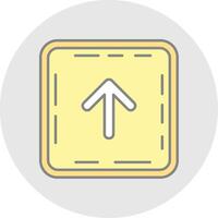 Up arrow Line Filled Light Circle Icon vector