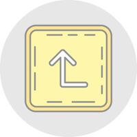 Turn up Line Filled Light Circle Icon vector