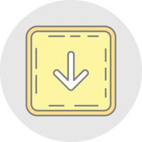 Down arrow Line Filled Light Circle Icon vector