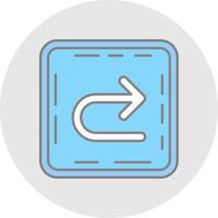 U turn Line Filled Light Circle Icon vector