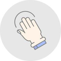 Tilted Hand Line Filled Light Circle Icon vector