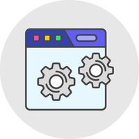 Web setting Line Filled Light Circle Icon vector