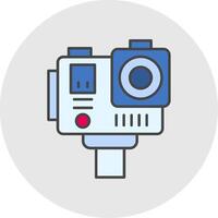 Action camera Line Filled Light Circle Icon vector