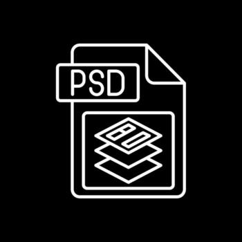 Psd file format Line Inverted Icon vector