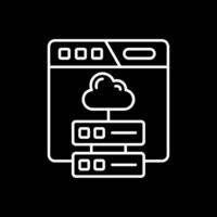 Cloud storage Line Inverted Icon vector