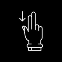 Two Fingers Down Line Inverted Icon vector