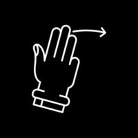 Three Fingers Right Line Inverted Icon vector