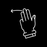 Three Fingers Left Line Inverted Icon vector