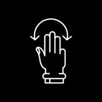 Three Fingers Rotate Line Inverted Icon vector